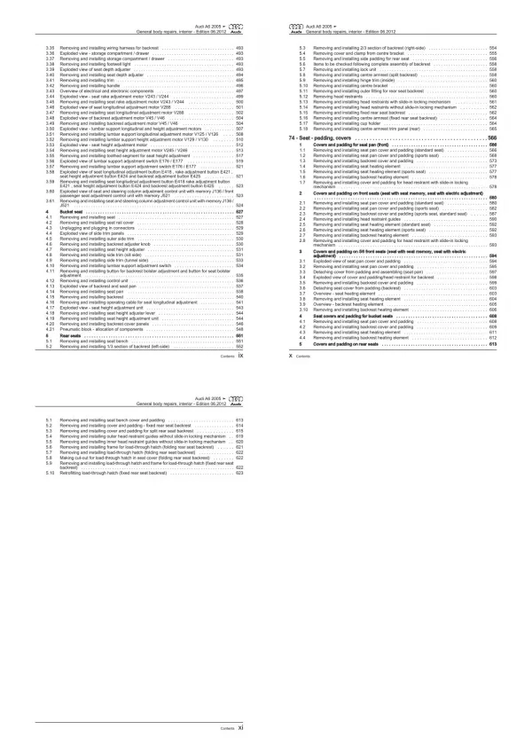 Audi A6 4F 2004-2011 general body repairs interior guide workshop manual eBook