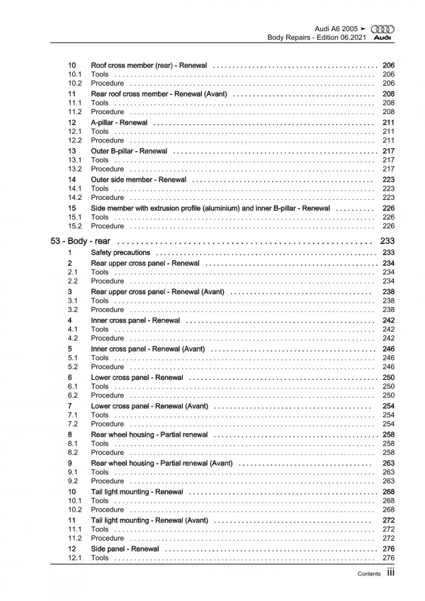 Audi A6 4F 2004-2011 body repairs workshop manual eBook pdf download