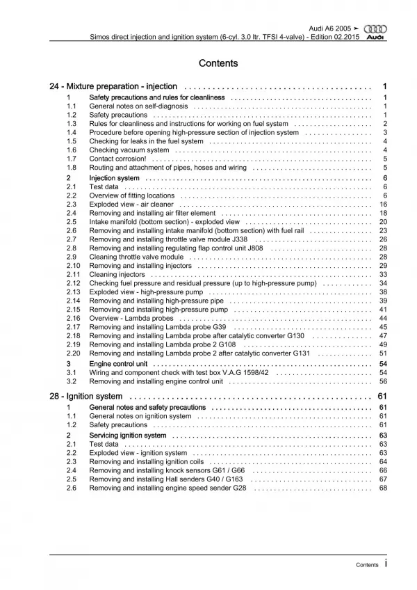 Audi A6 4F 2004-2011 simos injection ignition system 3.0l repair manual eBook