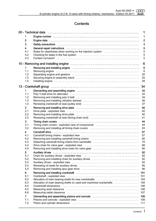 Audi A6 4F 2004-2011 8-cyl. petrol engine mechanics 334 hp repair manual eBook