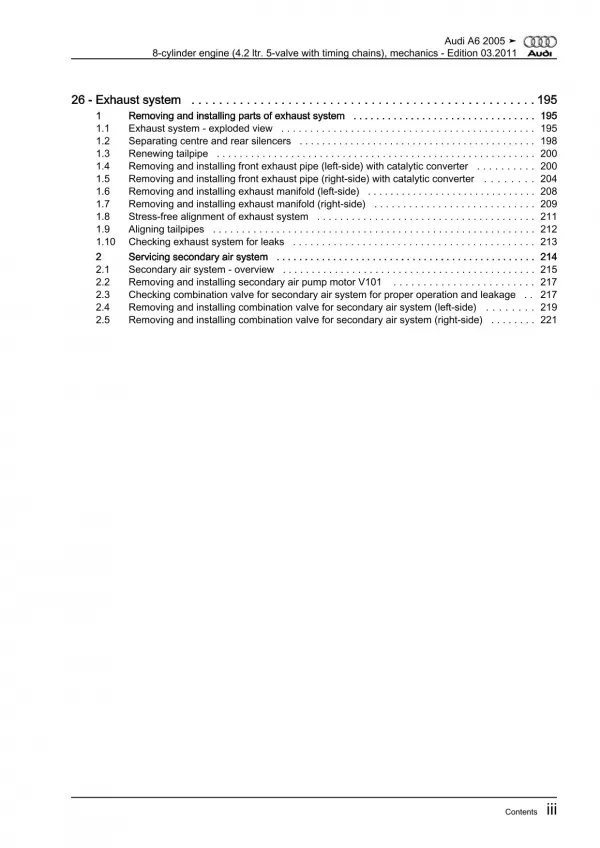 Audi A6 4F 2004-2011 8-cyl. petrol engine mechanics 334 hp repair manual eBook