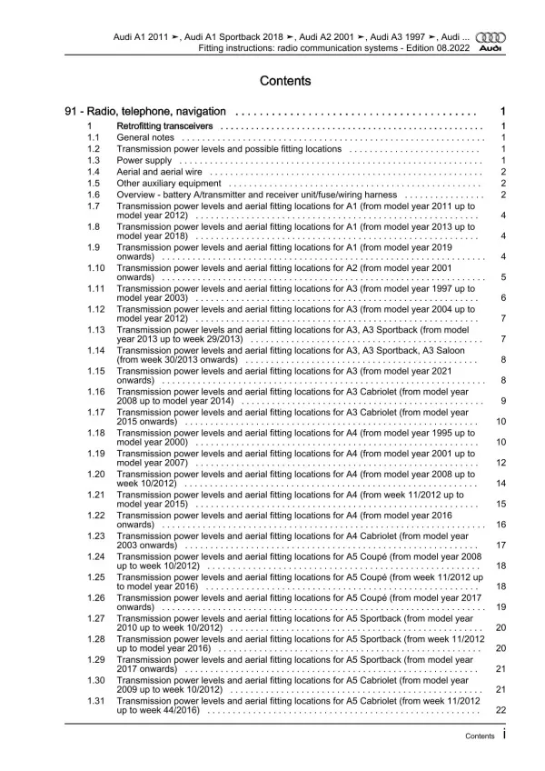 Audi A6 4G 2010-2018 communication radio navigation fitting instructions eBook