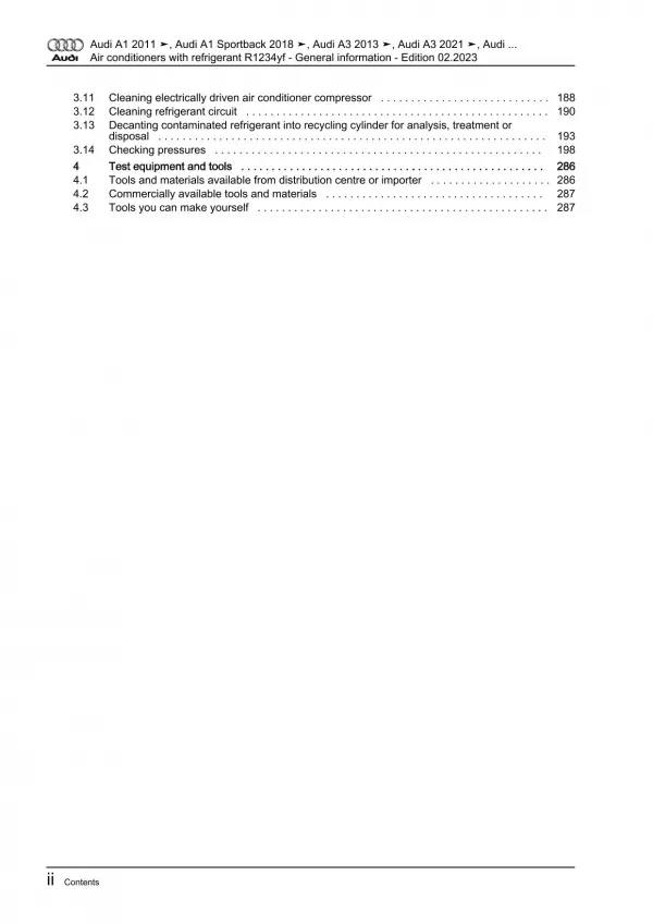 Audi A6 4G 2010-2018 air conditioning systems refrigerant R1234yf manual eBook