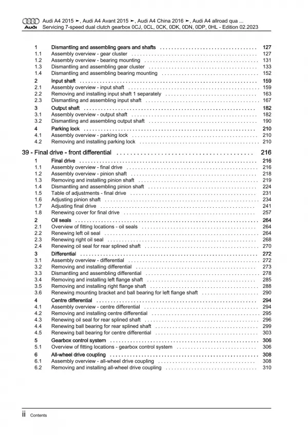 Audi A6 4G (10-18) servicing 7 speed dual clutch gearbox 0CK repair manual eBook