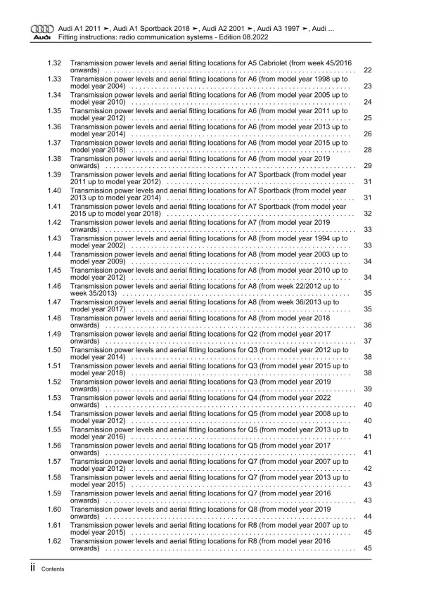 Audi A6 4K 2018-2023 communication radio navigation fitting instructions eBook