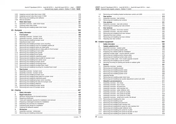Audi A6 4K 2018-2023 general body repairs exterior guide workshop manual eBook