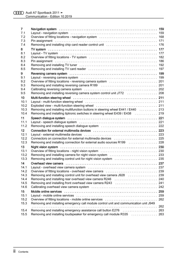 Audi A7 4G 2010-2018 communication radio navigation repair workshop manual eBook