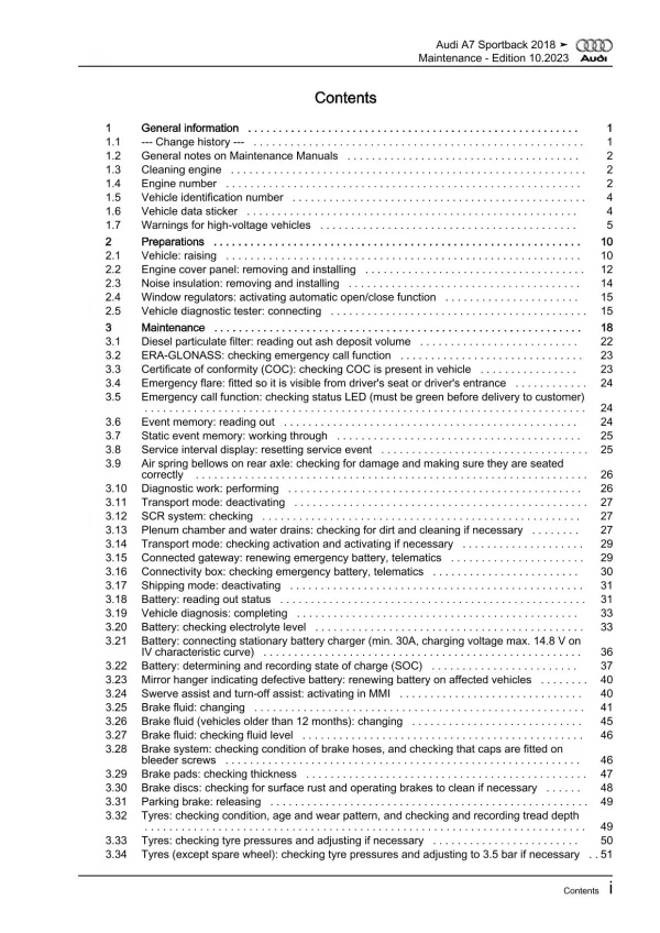 Audi A7 type 4K from 2018 maintenance repair workshop manual eBook guide pdf