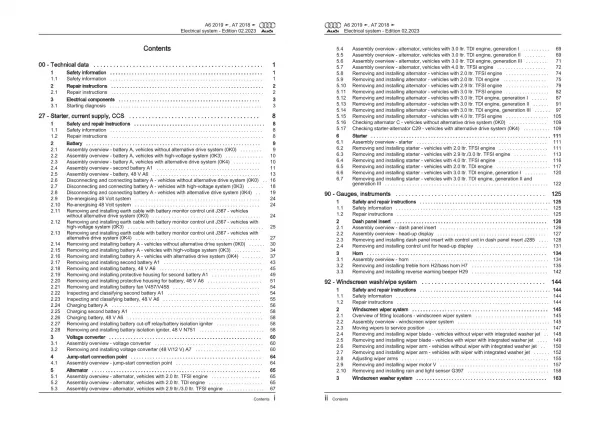 Audi A7 type 4K from 2018 electrical system repair workshop manual eBook