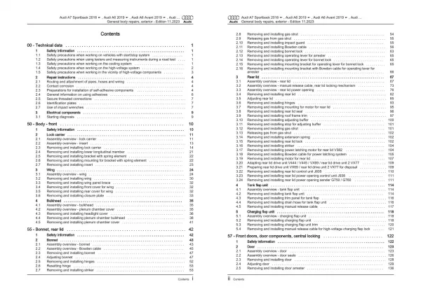 Audi A7 4K from 2018 general body repairs exterior guide workshop manual eBook