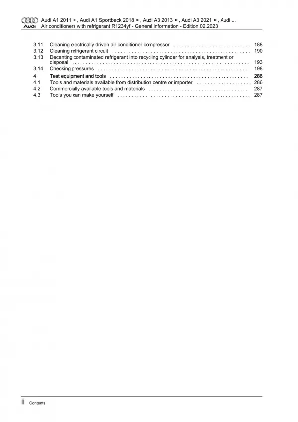 Audi A7 4K from 2018 air conditioning systems refrigerant R1234yf manual eBook