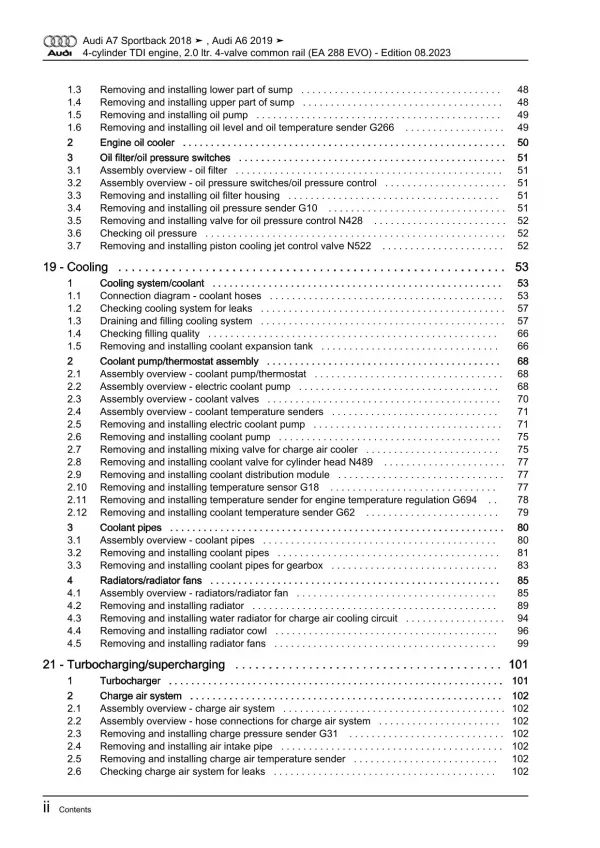 Audi A7 type 4K from 2018 diesel engines 2.0l 136-204 hp repair manual eBook 