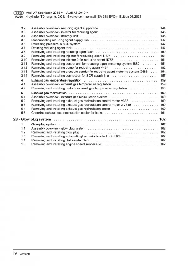 Audi A7 type 4K from 2018 diesel engines 2.0l 136-204 hp repair manual eBook 