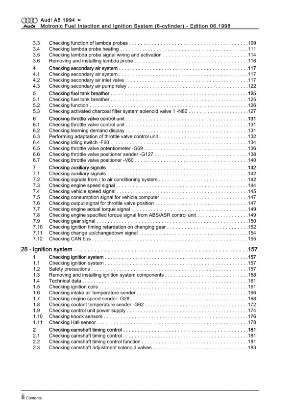 Audi A8 4D (94-02) 193 hp motronic injection ignition system repair manual eBook