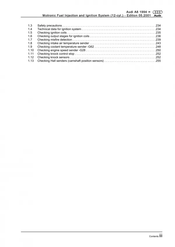 Audi A8 4D (94-02) motronic injection ignition system 420 hp repair manual eBook