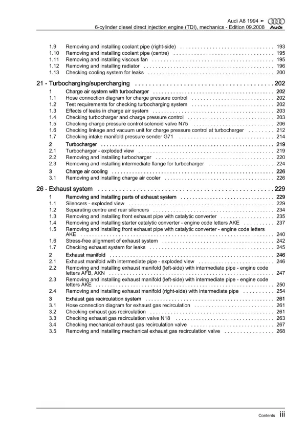 Audi A8 4D 1994-2002 diesel engine mechanics 2.5l 150-180 hp repair manual eBook