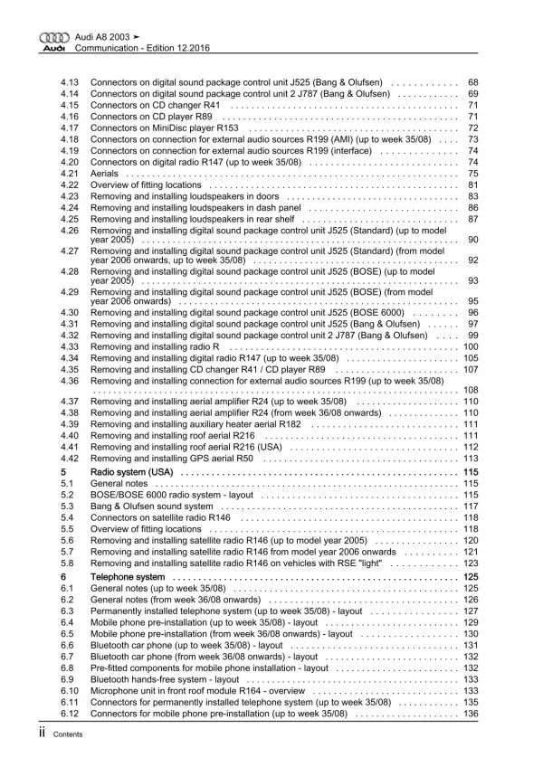 Audi A8 4E 2002-2010 communication radio navigation repair workshop manual eBook