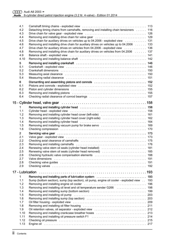 Audi A8 type 4E 2002-2010 6-cyl. petrol engines 256-260 hp repair manual eBook