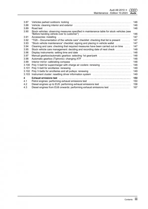 Audi A8 type 4H 2010-2017 maintenance repair workshop manual eBook guide pdf