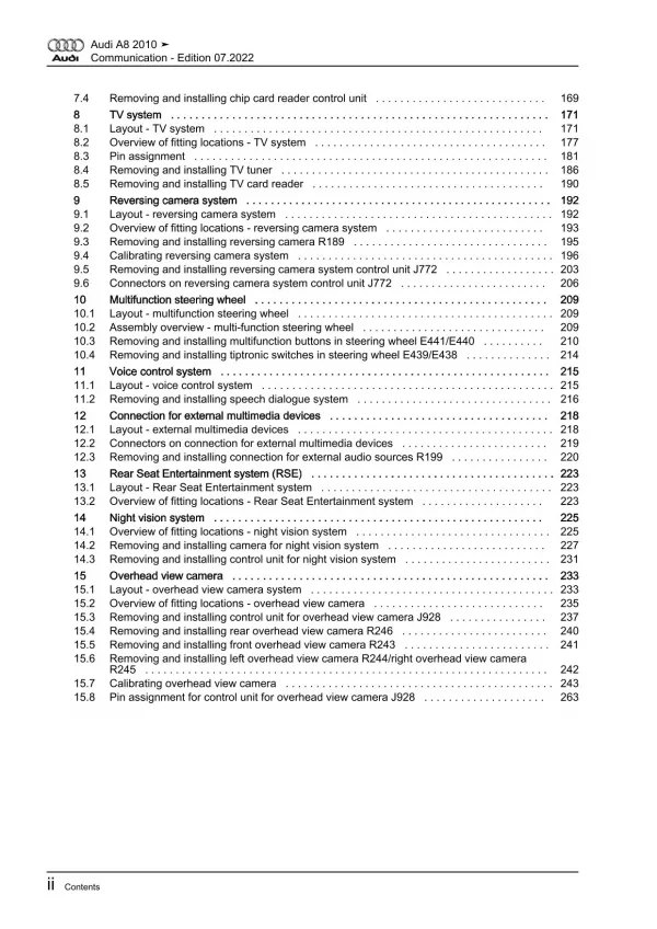 Audi A8 4H 2010-2017 communication radio navigation repair workshop manual eBook