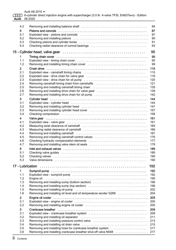 Audi A8 4H 2010-2017 3.0l petrol engines 290-333 hp repair workshop manual eBook