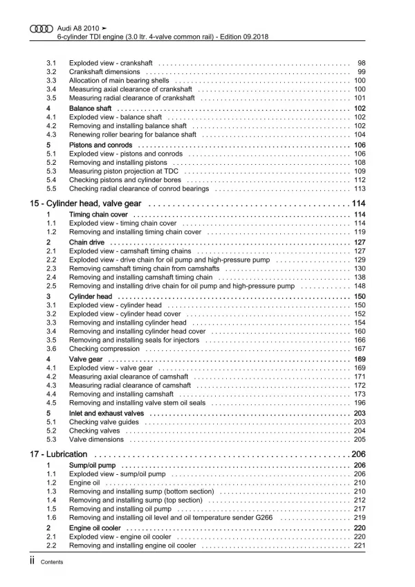 Audi A8 type 4H 2010-2017 diesel engines 3.0l 204-262 hp repair manual eBook