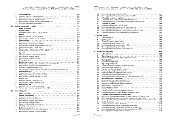 Audi A8 type 4N 2017-2021 petrol engines 204-367 hp repair workshop manual eBook