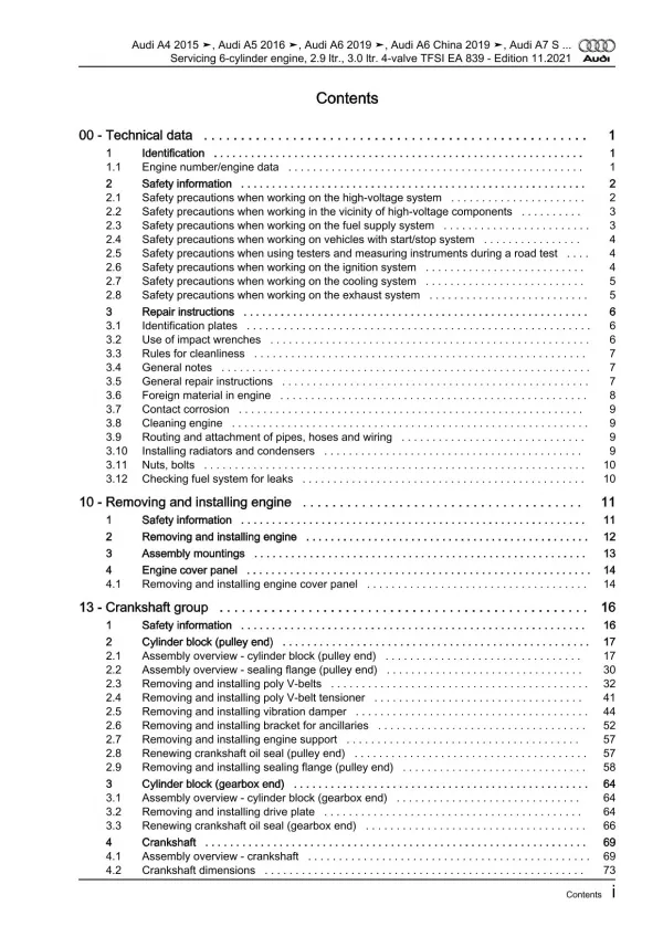 Audi A8 4N 2017-2021 servicing petrol engines 340-462 hp repair manual eBook