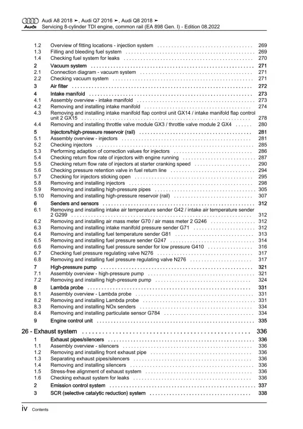 Audi A8 4N 2017-2021 servicing diesel engines 4.0l 435 hp repair manual eBook