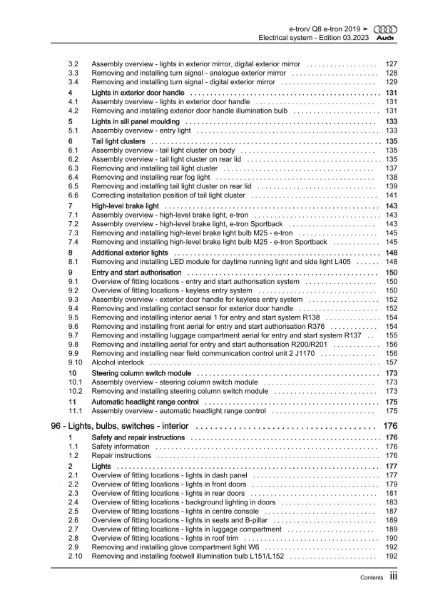 Audi Q8 e-tron type GE 2018-2022 electrical system repair workshop manual eBook