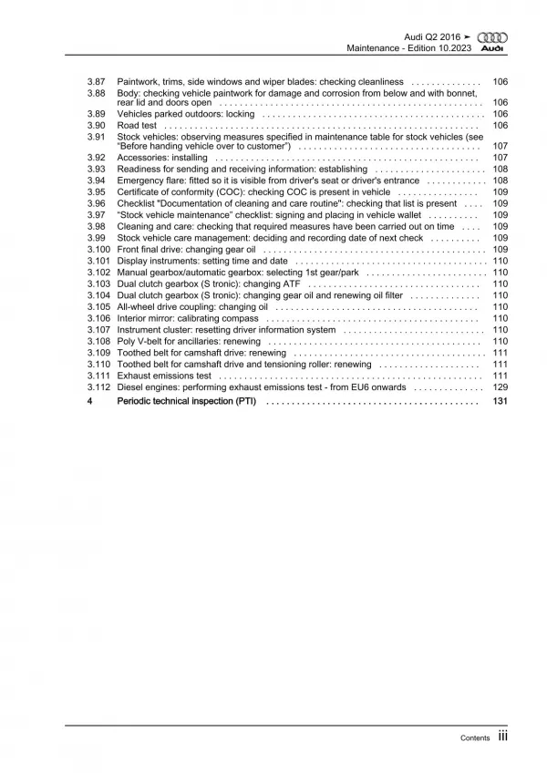 Audi Q2 type GA from 2016 maintenance repair workshop manual eBook pdf