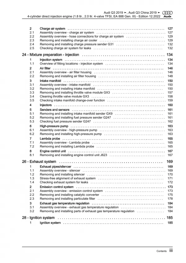 Audi Q3 type F3 from 2018 4-cyl. petrol engines 190-230 hp repair manual eBook