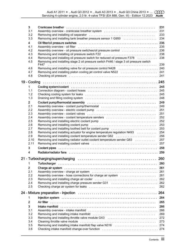 Audi Q3 F3 from 2018 servicing petrol engines 170-310 hp repair manual eBook