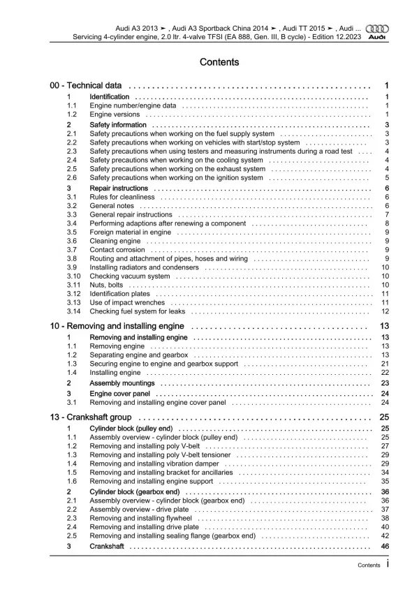 Audi Q3 F3 from 2018 servicing petrol engines 180-200 hp repair manual eBook