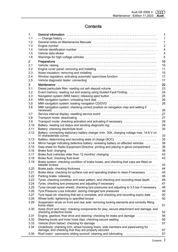 Audi Q5 type 8R 2008-2017 maintenance repair workshop manual eBook pdf