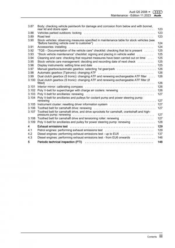 Audi Q5 type 8R 2008-2017 maintenance repair workshop manual eBook pdf