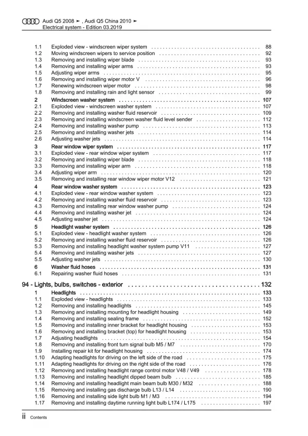 Audi Q5 type 8R 2008-2017 electrical system repair workshop manual eBook pdf