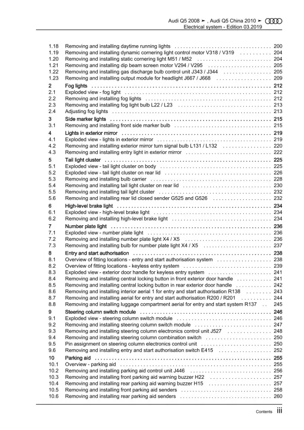 Audi Q5 type 8R 2008-2017 electrical system repair workshop manual eBook pdf