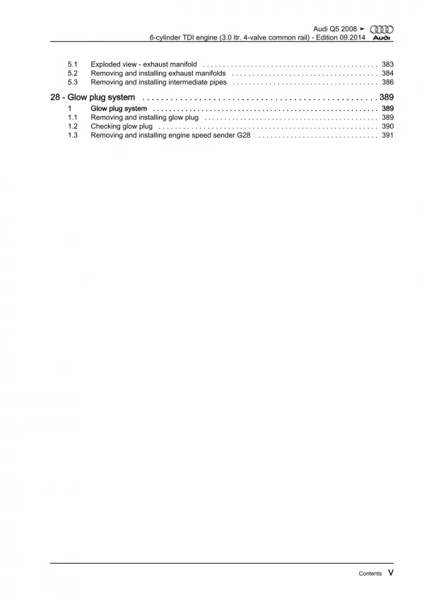 Audi Q5 8R 2008-2017 6-cyl. 3.0l diesel engines 211-239 hp repair manual eBook