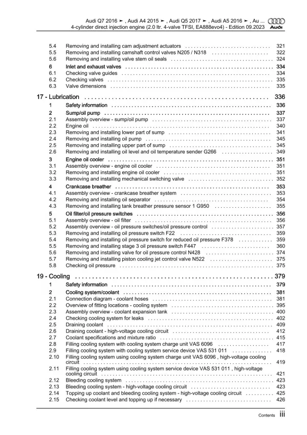 Audi Q5 type FY 2016-2020 4-cyl. petrol engines 204-367 hp repair manual eBook