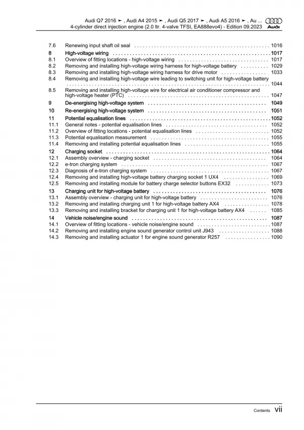 Audi Q5 type FY 2016-2020 4-cyl. petrol engines 204-367 hp repair manual eBook