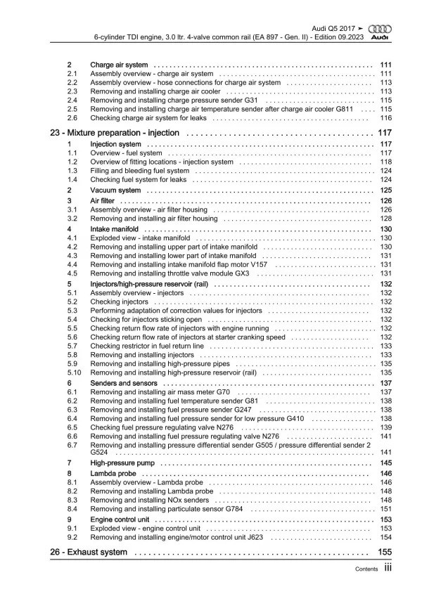 Audi Q5 type FY 2016-2020 6-cyl. diesel engines 231-286 hp repair manual eBook