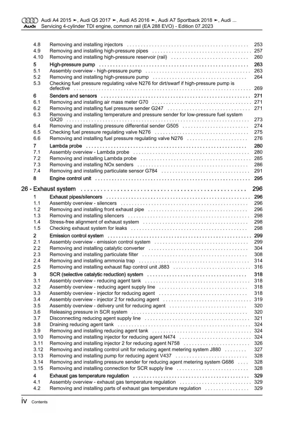 Audi Q5 FY 2016-2020 servicing diesel engines 136-204 hp repair manual eBook