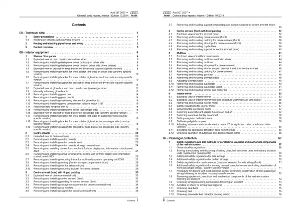 Audi Q7 4L 2005-2015 general body repairs interior guide workshop manual eBook