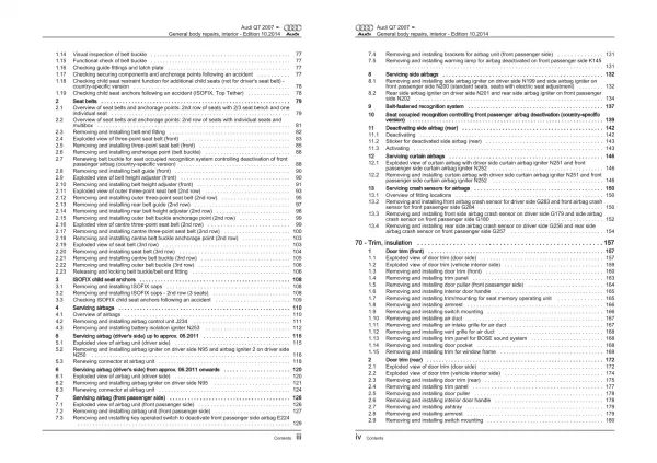 Audi Q7 4L 2005-2015 general body repairs interior guide workshop manual eBook