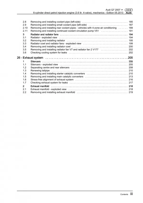 Audi Q7 4L 2005-2015 petrol engine mechanics 3.6l 280 hp repair manual eBook