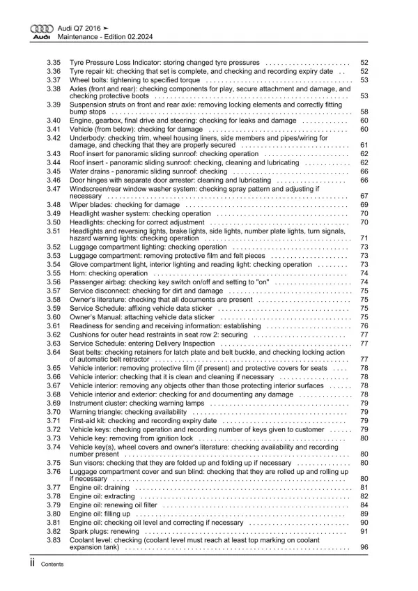 Audi Q7 type 4M from 2015 maintenance repair workshop manual eBook pdf