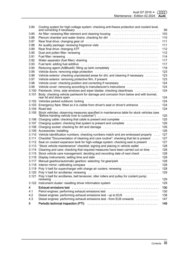 Audi Q7 type 4M from 2015 maintenance repair workshop manual eBook pdf