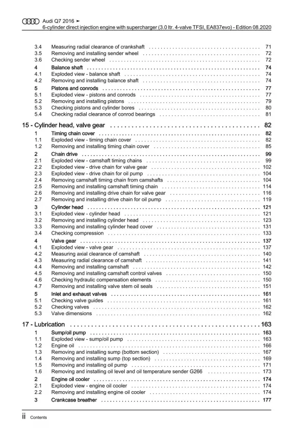 Audi Q7 type 4M from 2015 6-cyl. petrol engines 3.0l 333 hp repair manual eBook