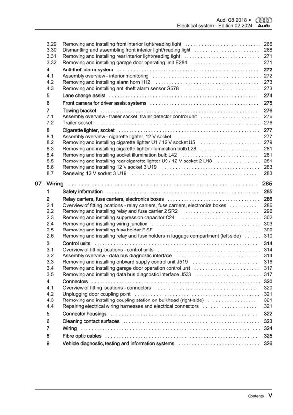 Audi Q8 type 4M from 2018 electrical system repair workshop manual eBook